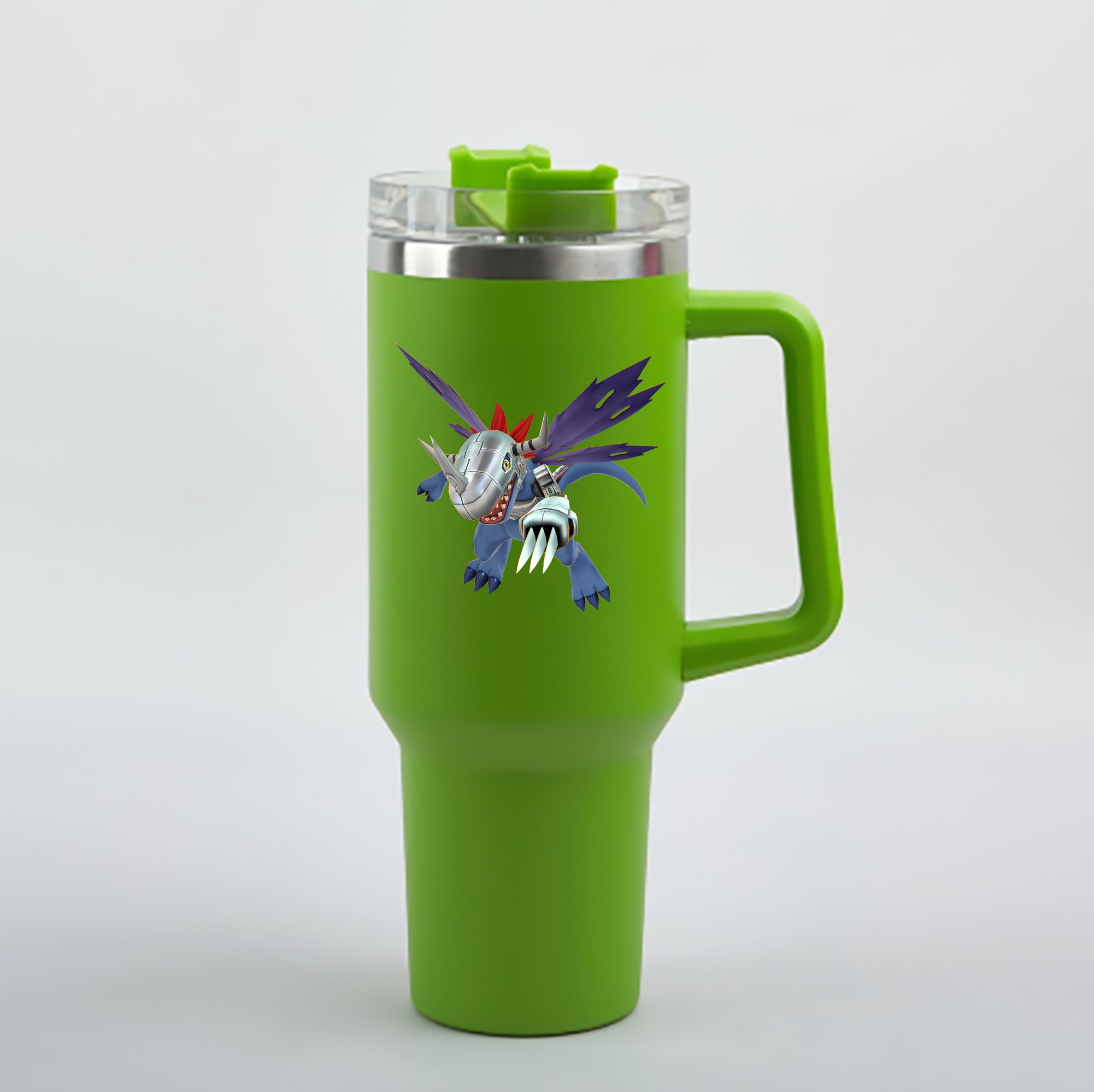 （画像用） Digimon デジタルモンスター/デジモン 1200mL車用タンブラー - クリスタルステッカー（プラスチックストロー付き）